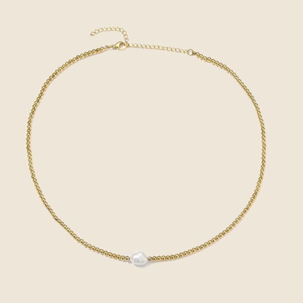 Sunset pearl necklace gold