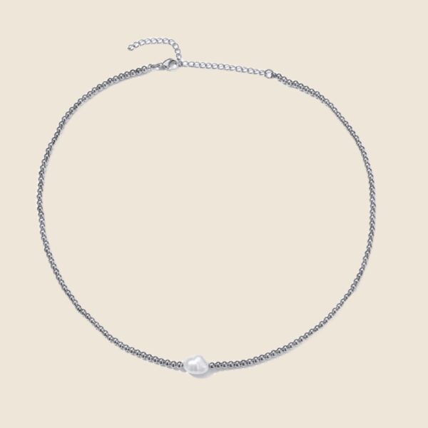 Sunset pearl necklace silver