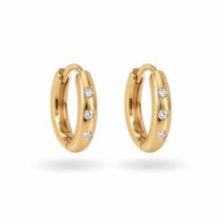 3 round diamond hoops